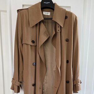 Saint Laurent Twill Trench in Sable Runway Spring/Summer 2024 Size 36